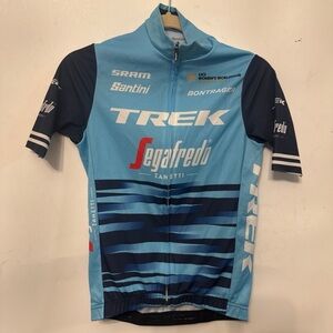 Men’s small cycling jersey Santini Trek Segafredo Team issue 2020 blue full zip